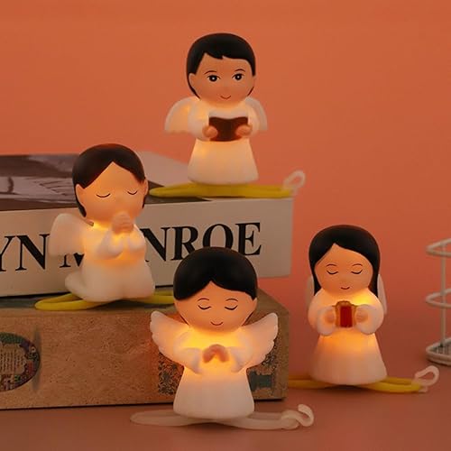 Miniatura 5 de GANAZONO 12 piezas de decoración de pastel de hada de ángel, mini figuras de resina, decoración para automóvil, niño, estatuas de querubines, mini