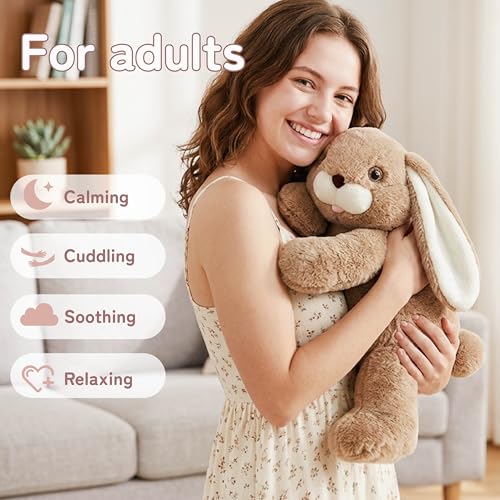 Image of Niuniu Daddy 20 inch 3.3lb Bunny Weighted Stuffed Animal forKids and Adults, Soft Sensory Rabbit Plush Body Pillow for Calming Support, Large Animal Toy for Everyday Comfort