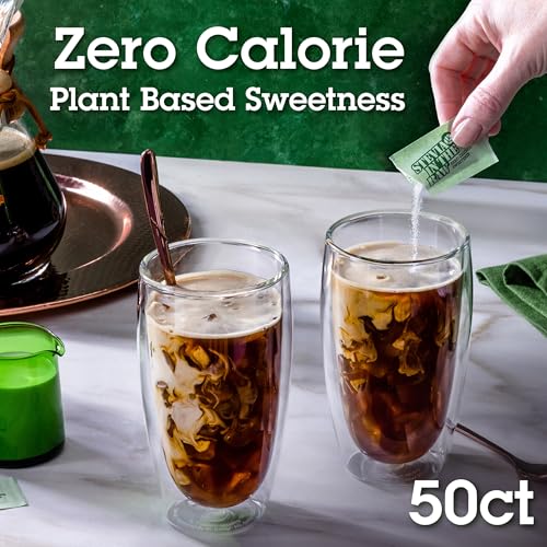 Stevia In The Raw, Plant Based Zero Calorie Sweetener, Sugar Substitute, Sugar-Free Sweetener For Coffee, Hot & Cold Drinks, Suitable For Diabetics, Vegan, Gluten-Free, 50 Count Packets (Pack of 1) - Thumbnail 2