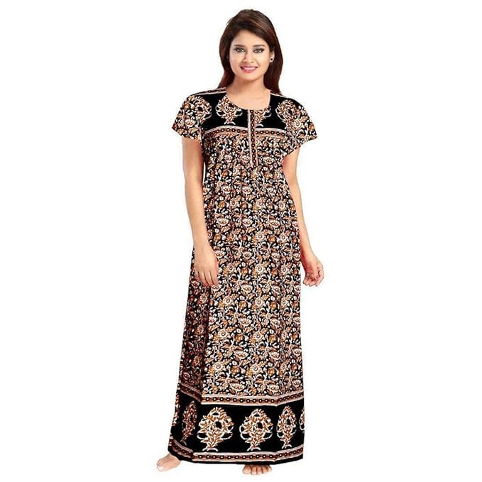 Women's Cotton Printed Maxi Nightgown Nighty for Women Ankle Length Night Dress - Pack of 1 (Free Size, NG6)-picture-10