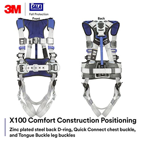 Image of 3M Unisex 3m Dbi-sala Exofit X100 Comfort Construction Positioning Safety Harness With Weight Distribution