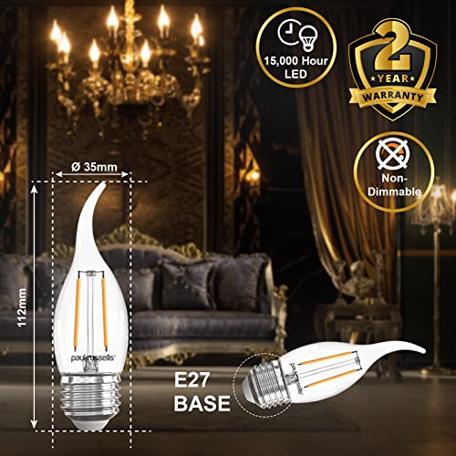 paul russells LED Flame Candle Filament Bulbs, Pack of 3 - Image 3