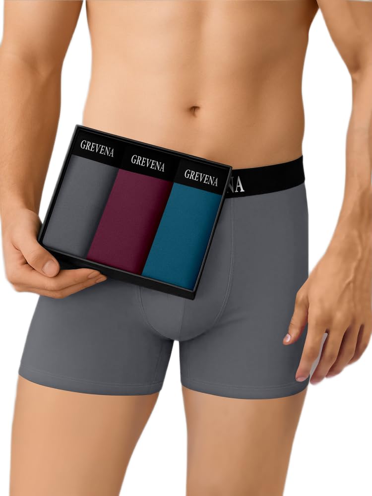 Mens Multicolor Pack of 3 Boxer Briefs Premium Nylon Comfort Support-image-2