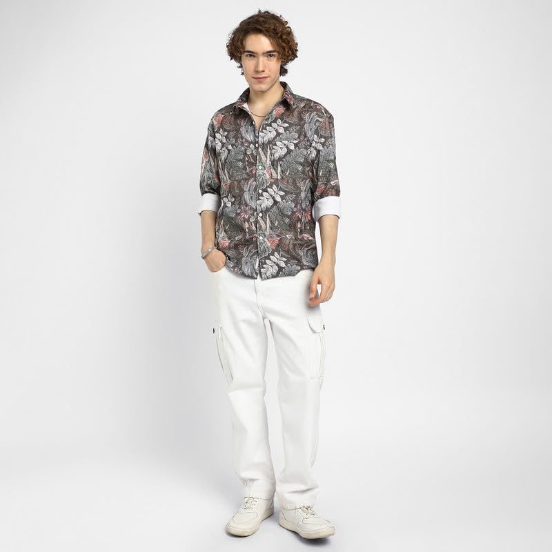 Image of CAHOOT Men's Shacket for Casual Wear | Spread Collar | Long Sleeve | Button Closure | Overshirt /Shacket Crafted with Comfort Fit for Everyday Wear