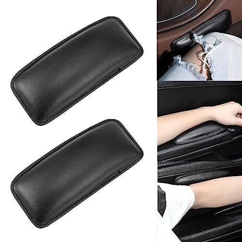 LEZED Auto Beinkissen Knieschoner, Leder Auto Beinpolster, 2 Stück Schwarz Auto kniepolster Soft Pad, Selbstklebendes Autotür Armlehnenkissen, Universal Auto Armlehnen Polster für Auto Konsole