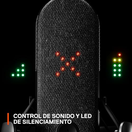 Miniatura 6 de SteelSeries Alias Micro USB para PC — cápsula 3 Veces más Grande para Gaming, Streaming y pódcast — cancelación de Ruido por IA — Control de Silencio y Volumen por led — Soporte antivibraciones