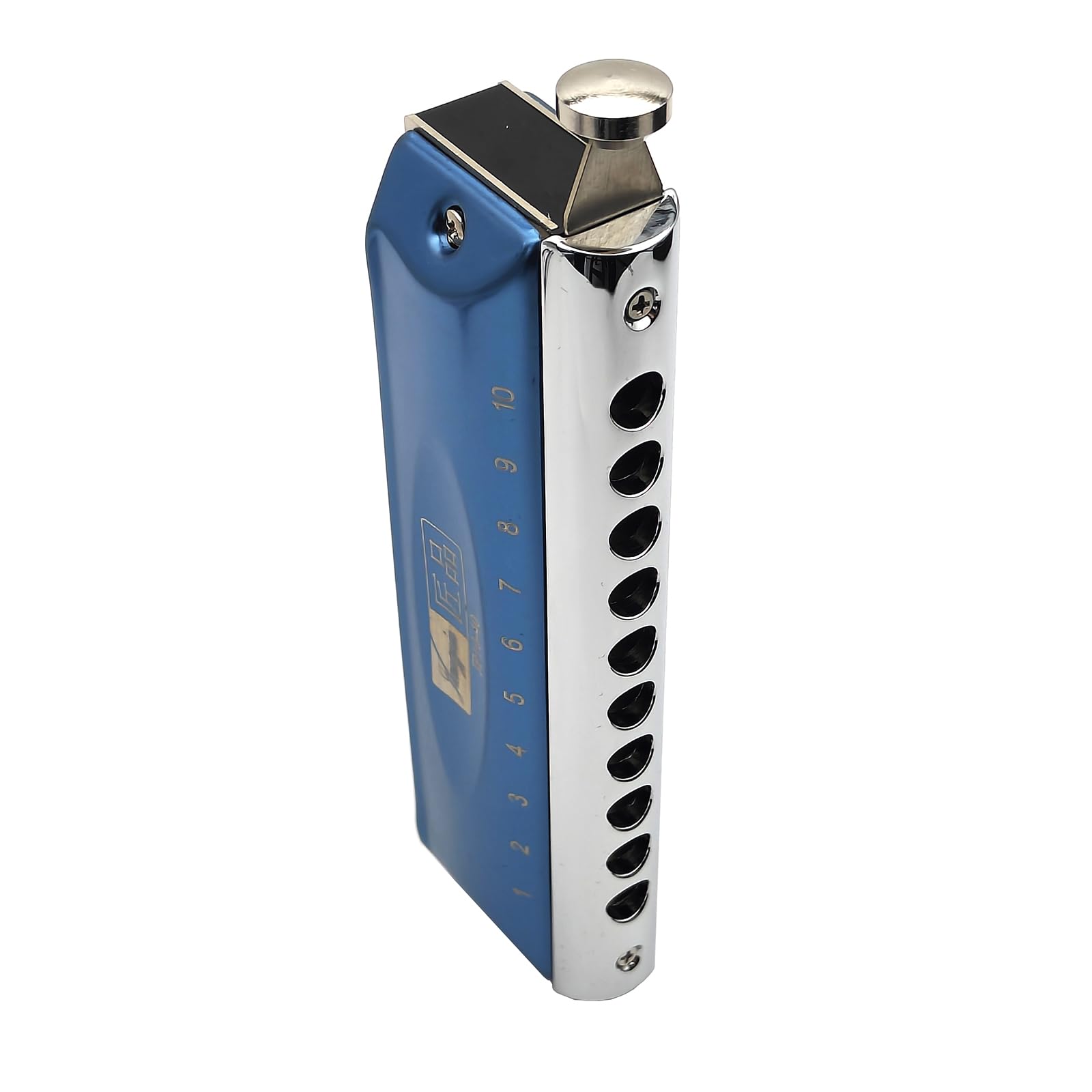 JP10-40 - Armonica cromatica a 10 fori, professionale, con chiave in do, per principianti e studenti, per iniziare a imparare l'armonica (JP 10-40 blu)