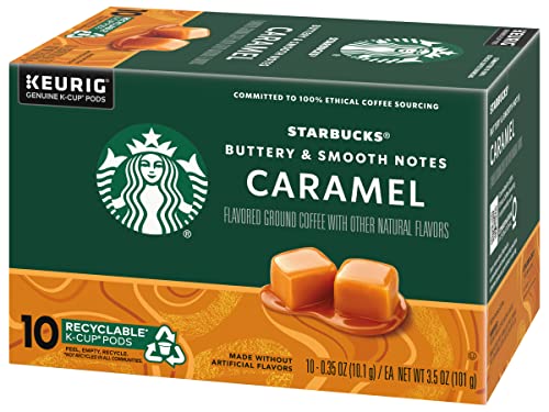 Image of Starbucks Flavored Coffee K-Cup Pods, Caramel Flavored Coffee, Made without Artificial Flavors, Keurig Genuine K-Cup Pods, 10 CT K-Cups /Box (Pack of 1 Box)