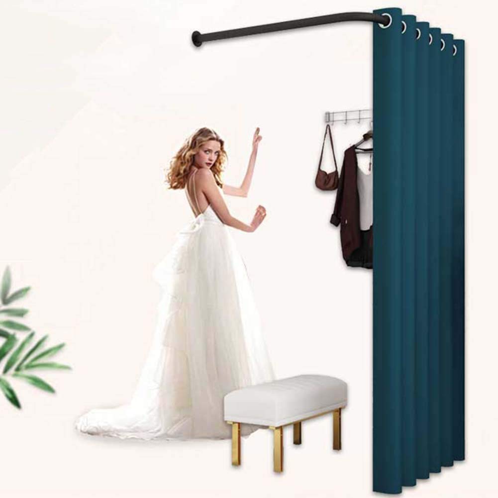 SIAMZYWV Dressing Room for BoutiquePrivacy Screen Mobile Track Locker Room, Blackout Curtains Kit Iron Bracket Detachable for Office Wedding Dress Photo Studio Protection Privacy Partition