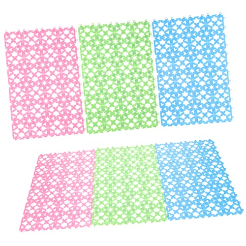 Kisangel 6個 うさぎマット モルモット 床用マット 屋内ケージ ウサギ採餌マット 子犬用パッド ハムスター 注ぐ ゴミ ねずみ コープ 休憩マット ごみトレイ ウサギのおもちゃ ハッチ ペ