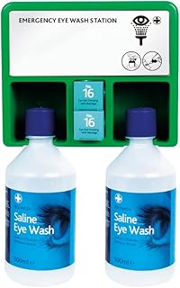 Reliance Medical REL906 Emergency Sterile Saline Eye Wash Solution Kit, Complete Eye Care Point, 2 Eye Wash & Mirror, Dual Purpose Eye Wash Station, Ideal For Minor Eye Problem, Irritation.