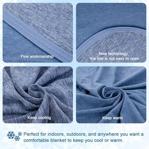 Image of CHOSHOME Cooling Blanket for Hot Sleepers Lightweight Summer Cold Thin Blankets for Sleeping, Hot Flashes Night Sweats, Soft Blanket for Bed, Throw Size, Blue