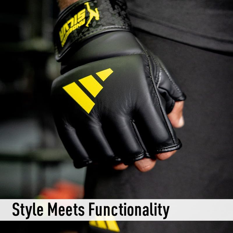 Miniatura 5 de Adidas x Anderson Silva - Guantes de entrenamiento y agarre para uso diario, estilo de lucha de MMA, carcasa exterior de poliuretano, probado y