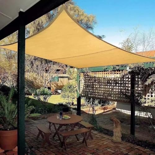 Bâche de filet d'ombrage beige anti-UV haute densité avec œillets