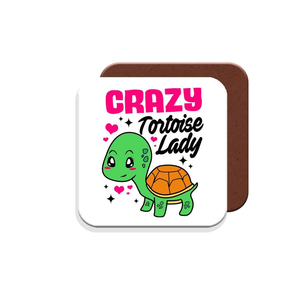 Muggz Coaster Gift For Tortoise Crazy Tortoise Lady - Giftset - Made By In The Uk