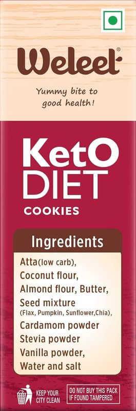 Image of Weleet Keto Diet and Jackfruit & Millet Healthy Digestive Cookies |Home /Office Snack, Low Gi, Diabetic Friendly| Free of White Sugar & Maida, Free from Added Preservatives|Pack of 2 (270gm)