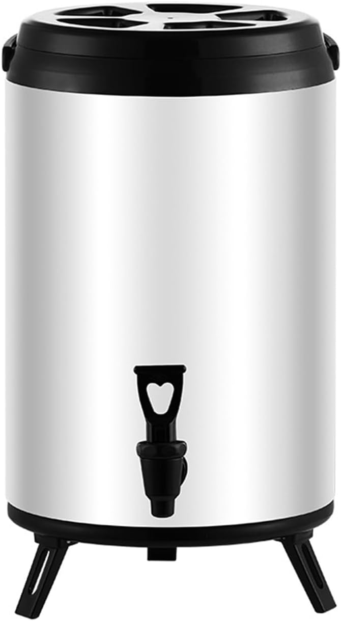 大容量 8L 温かいドリンクホスト人間工学に基づいたハンドルと不浸透性構造白い錆びない商用グレードのミルクティーリーフ断熱バケツ