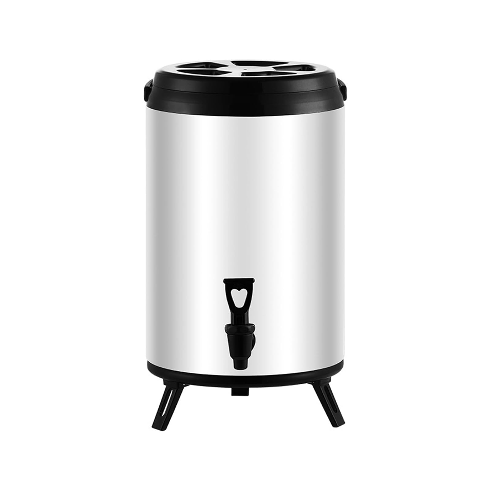 Dispensador de bebidas calientes de 8 litros de acero inoxidable blanco a prueba de fugas y para café, uso comercial, dispensador de bebidas de acero inoxidable para leche y café
