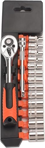 Miniatura 6 de FLZOSPER Juego de llaves de vaso de 12 piezas, juego de llaves de vaso de 38 pulgadas con llave de trinquete de liberación rápida de 72 dientes,