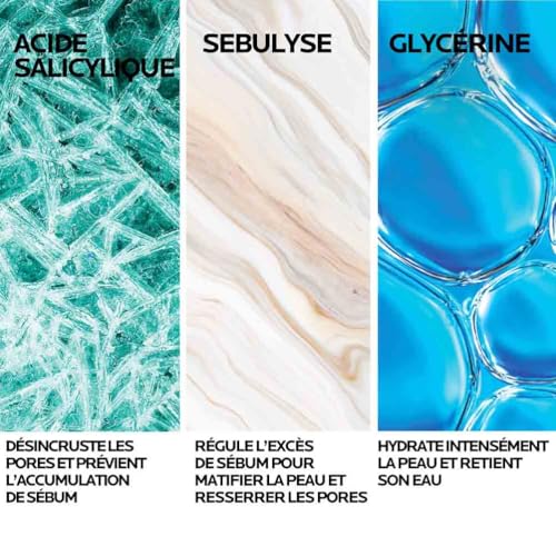 La Roche-Posay - Soin Effaclar Mat+ - Crème Hydratante Visage Matifiante - Anti-brillance et Pores Dilatés - Acide Salicylique et Sébulyse - Soin pour le Visage Peaux Grasses à Mixtes & Sensibles
