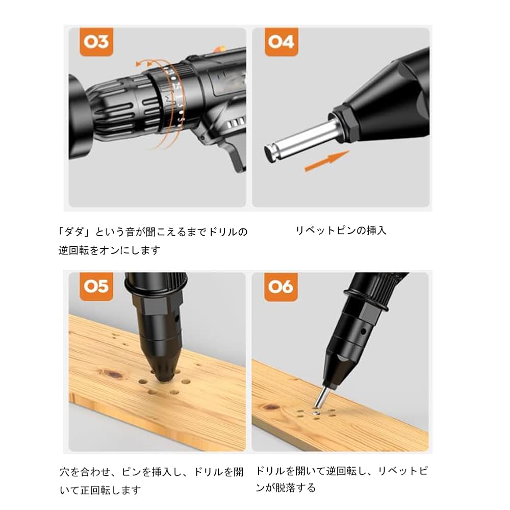 Amazon | コードレスドリル用 リベットガン リベットナットガン