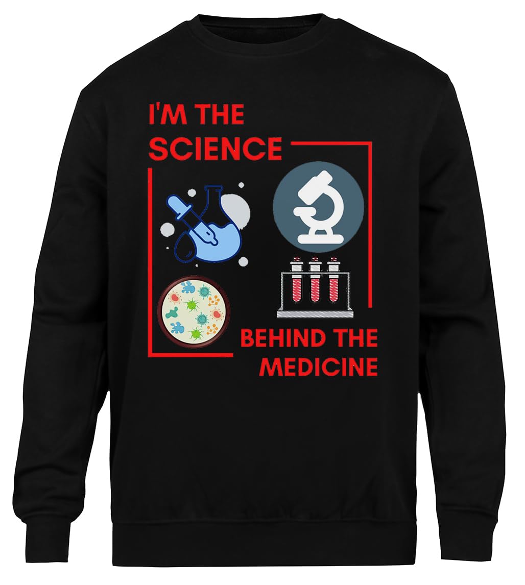 Im The Science Behind The Medicine Unisex Czarny Sweter Ekologiczny Unisex Black Sweatshirt Eco-Friendly Crewneck