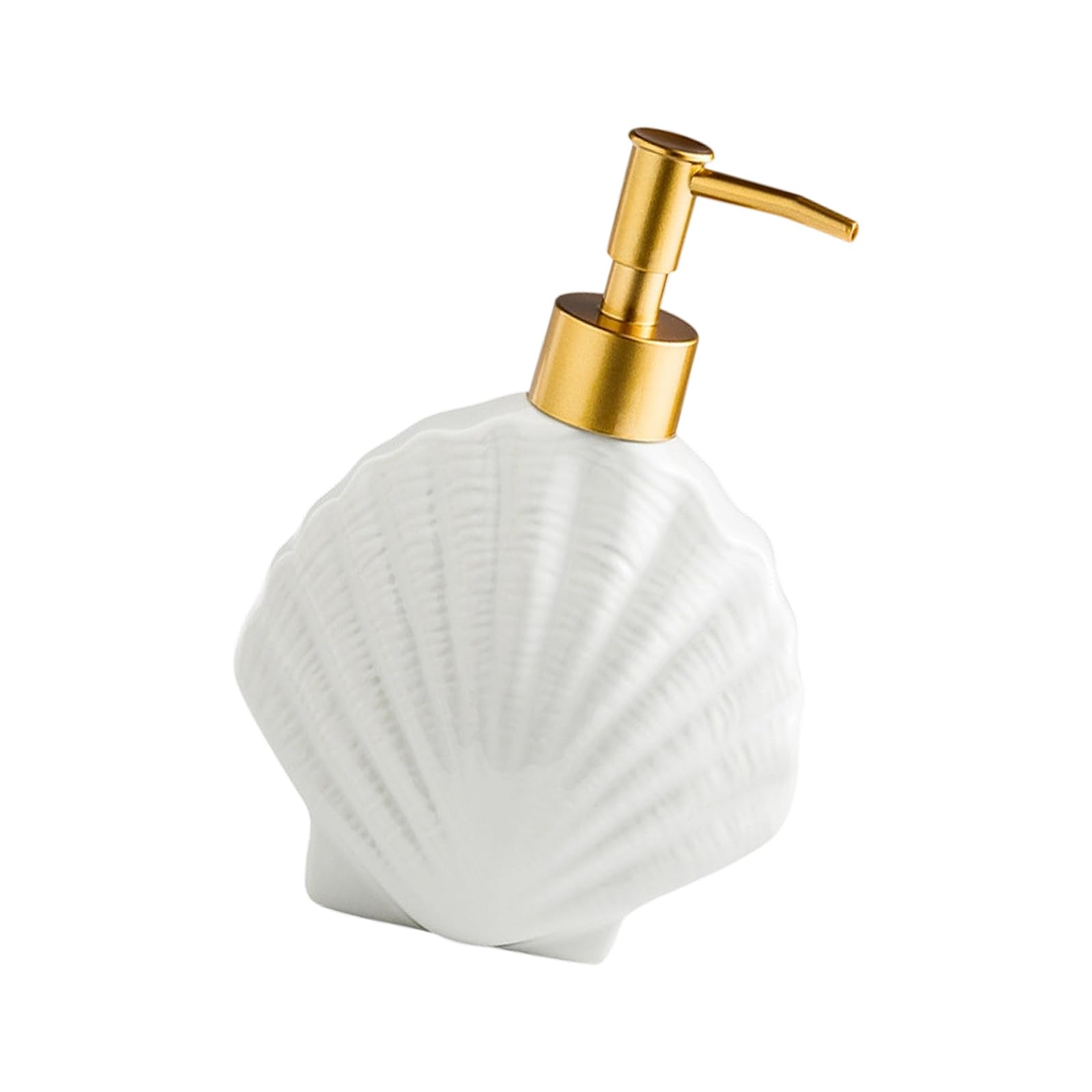 Jazuaiao Shell Marine Theme Decorative Ceramic Distributor Not Slip Bottom Dishwasher Safe Container For Cream Shampoo Bathroom Countertop Deck Earthenware Cream Jar