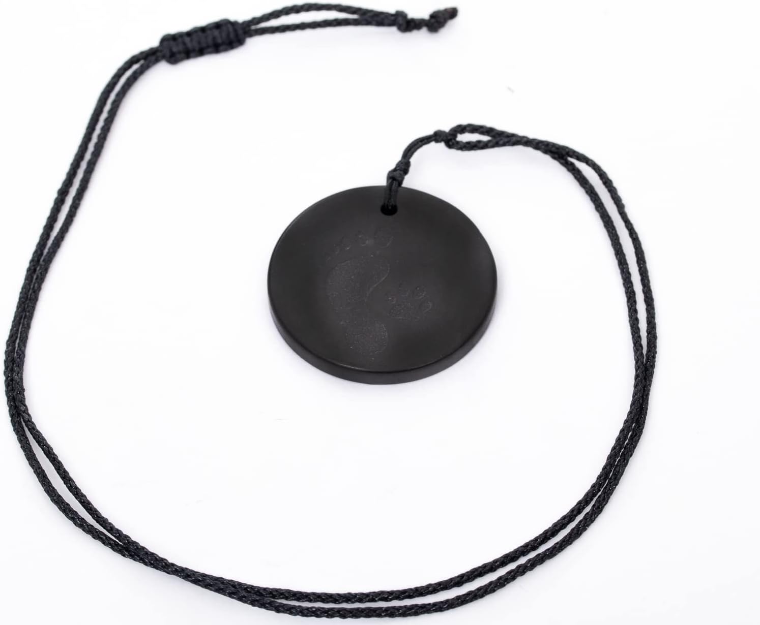 Shungite Engraved Pendant Circle with Cord - Authentic Healing Stone for Chakra and Energy Balancing - (Best Friends) - Image 3