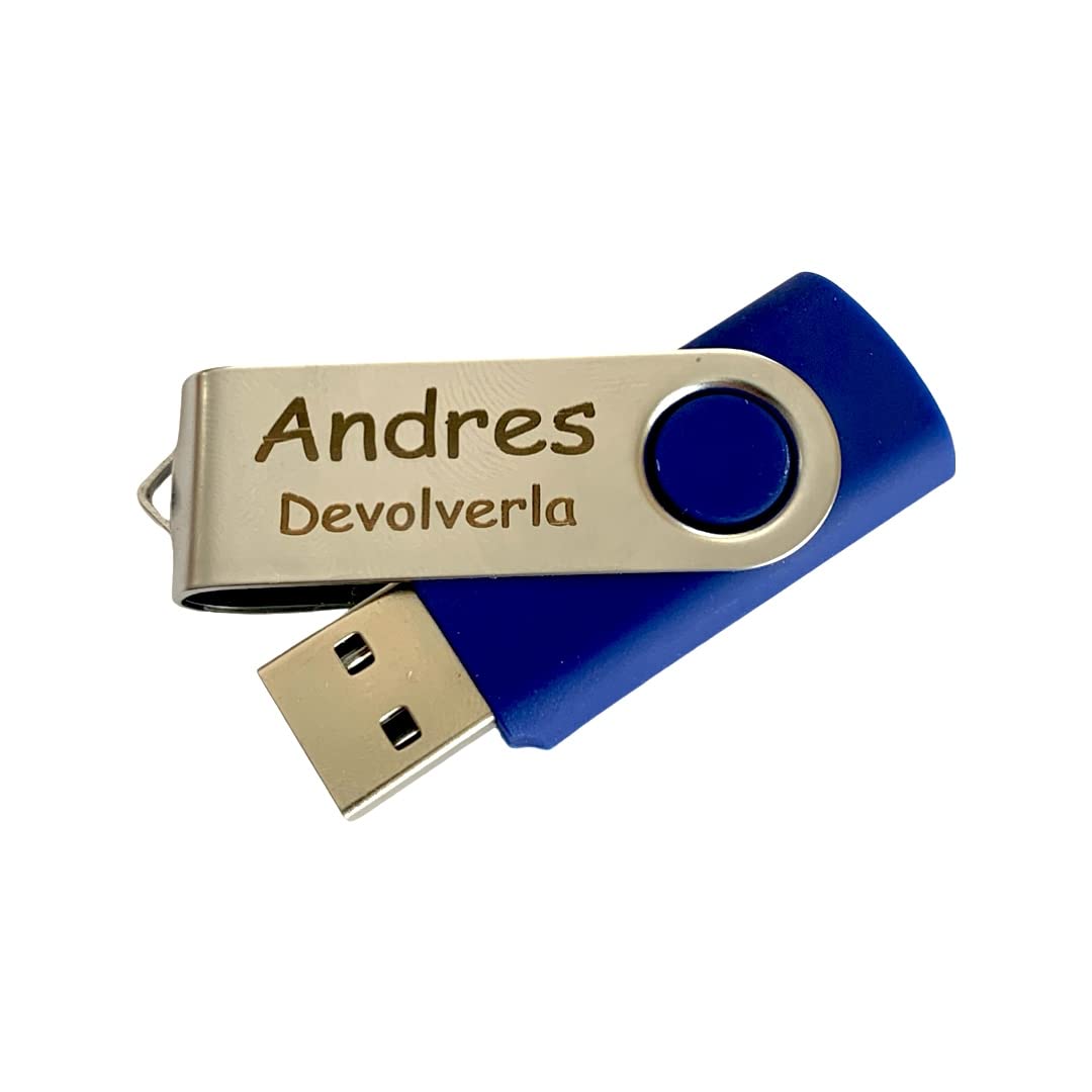 Regalo Grabado - 1 Memoria USB 16 GB Personalizada | Texto o Logo en Ambas Caras | Grabado en Metal | para Eventos y Obsequios, Unidades (25)