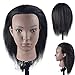 Tête de mannequin d'entraînement avec cheveux 100 % naturels, 40,6 cm (support de table inclus)