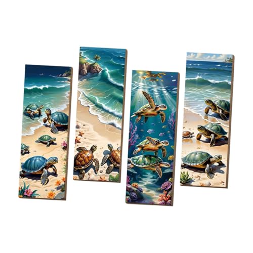 Turtle sea turtle art avec fixations faciles : 4 photos décoratives pour maison