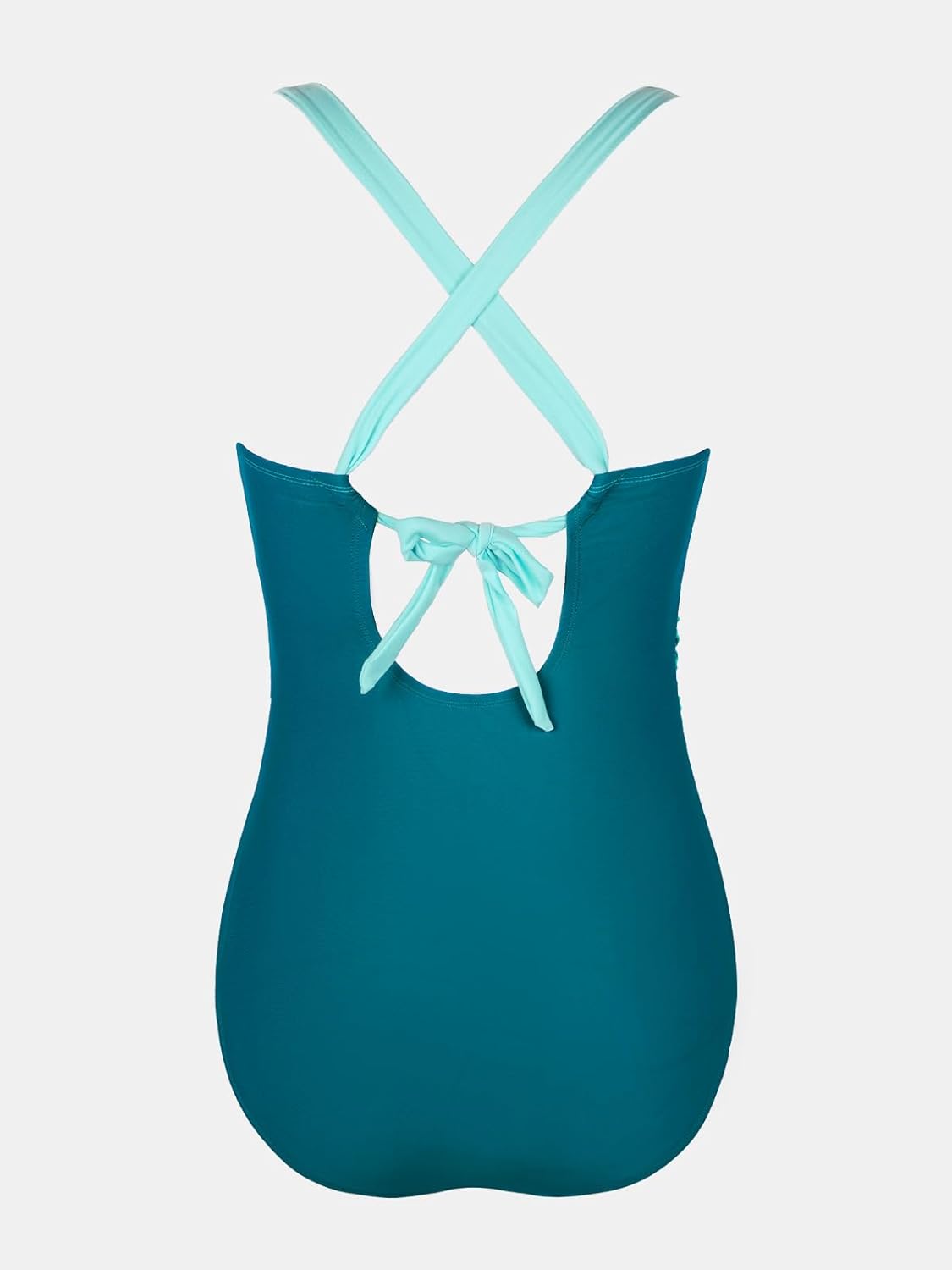 CUPSHE Women's Plus Size Swimsuit One Piece Tummy Control Bathing Suit Crossback Halter Ruched Swimwear - Image 6