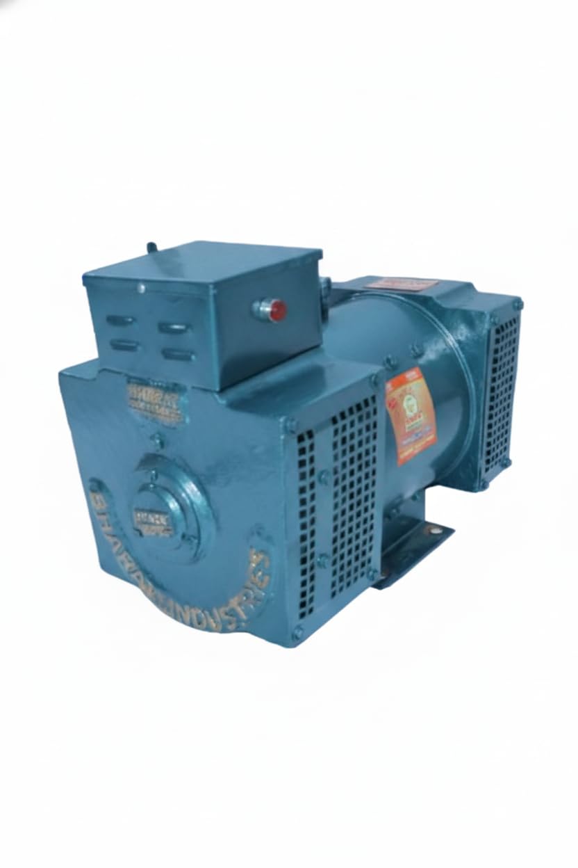 SUPER BHARAT_5KVA 5KW Single Phase Current 21.7 AMPS Power Factor 1.0 (UPF) Engine Power 8 BHP AC Alternator By BHARAT INDUSTRIES Weight 75KG-image-14