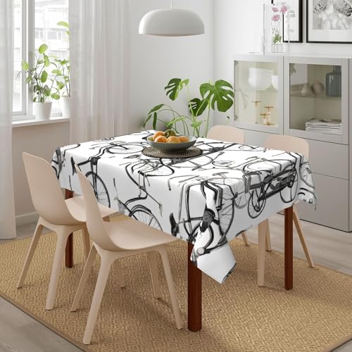 Nappe rectangulaire durable et infroissable, protège table cuisine 137x183