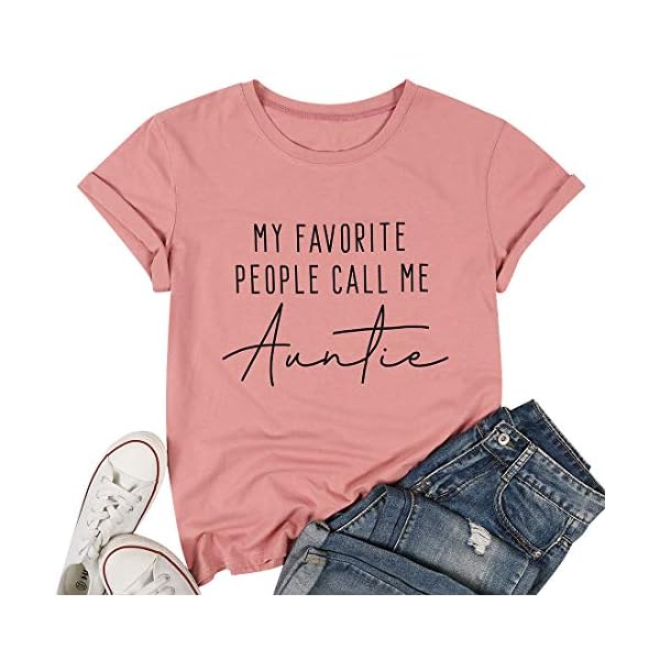My-Favorite-People-Call-Me-Auntie-T-Shirt-Women-Auntie-Gift-Shirt-Short-Sleeve-Casual-Tee-Tops My Favorite People Call Me Auntie T-Shirt Women Auntie Gift Shirt Short Sleeve Casual Tee Tops Pink
