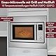Bomann 3in1 Einbau-Mikrowelle mit Grill und Heißluft, Microwave, 25 L Garraum, 10 Automatikprogramme, Auftaufunktion, inkl. Grillrost und Drehteller (Ø 32 cm), 900 Watt, Edelstahl, MWG 2216 H EB