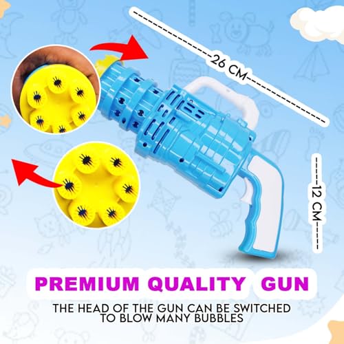 Image of Fully Easy to Use Bubble Gun Toy with 1 Bubble Liquid and Tray for Kids Indoor and Outdoor Fun Play Birthday Gifts