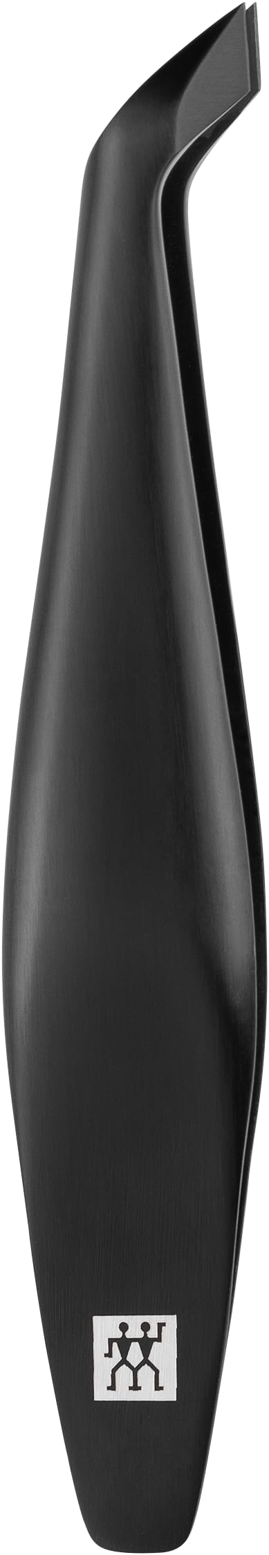 ZWILLING Manucure kit (5 pièces, set de voyage pour les poils du visage et de la barbe, avec coupe-ongles et ciseaux à barbe), Premium, Black Edition | Étui noir en cuir de vache avec coupe-ongles revêtu PVD, coupe-cuticules, lime saphir et pince biseauté