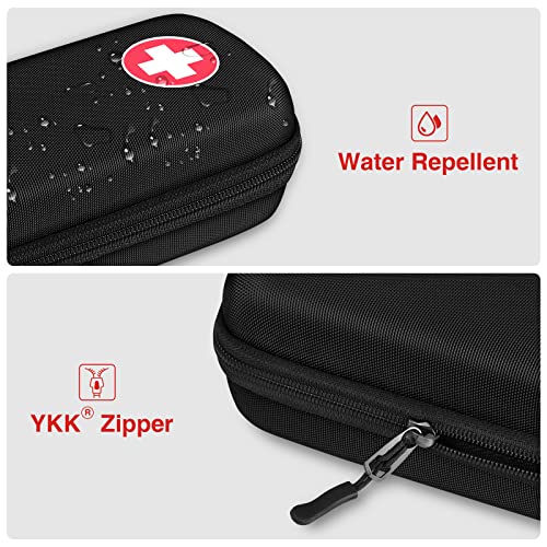 MEDMAX Epipen Medical Carrying Case, Hard Shell EVA Shock Absorption Travel Medication Organizer Bag Emergency Medical Pouch Holds 2 EpiPens, Asthma Inhaler, Auvi-Q, Allergy Supplies, (*Black) - Image 5