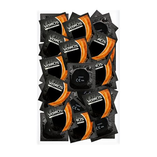 100 Premium Condoms Vitalis Ribbed - Condones de canalé para momentos especiales