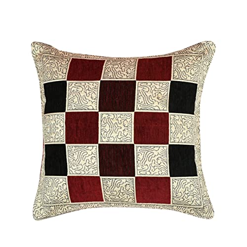Image of SAWNA Homes Chenille Sofa Cover with Cushion Cover - 3+1+1 Sofa Covers Back 5 Seater Slipcovers for Home - 3 Seater & 2 Seater Protector Panels for Sofa Couch, 16 Piece, Red