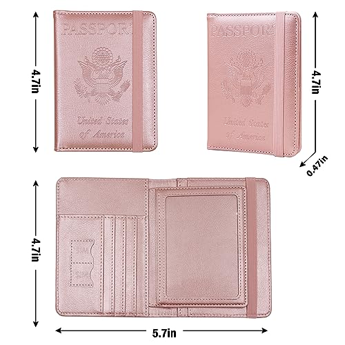 Image of Melsbrinna Rfid Passport Holder for Travel women /Men, Cute Passport Wallet Rfid Blocking Card Slots, Rfid Passport Cover /CaseTravel Wallet, Passport Book Holder (1, Pink2)