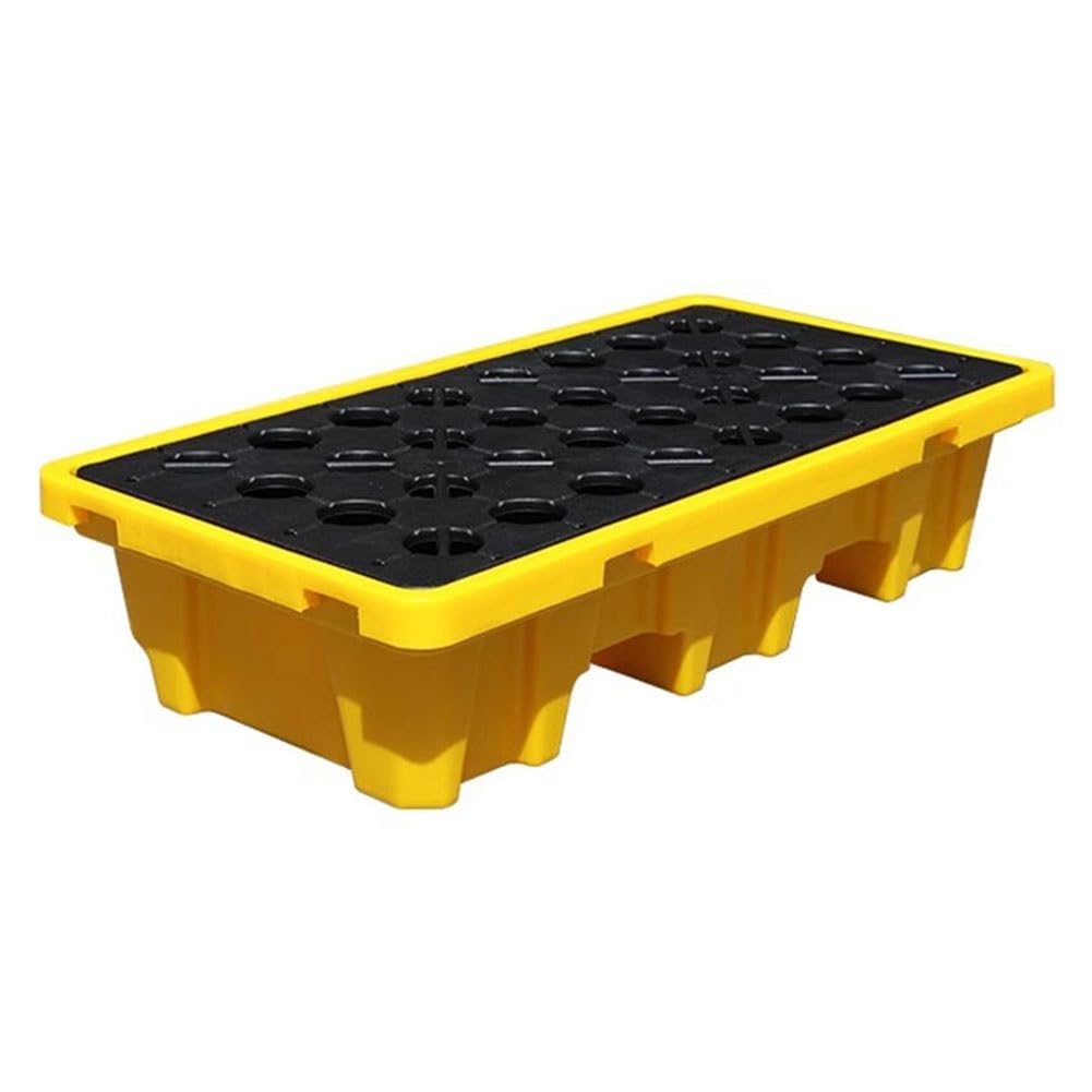 JKJZSALJ Spill Containment Pallet,Industrial Plastic Pallets Spill Platform For Oil Drums Lab 33X33X8Cm,Yellow,130 * 68 * 30cm