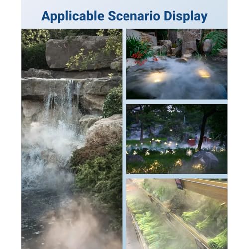 Yanmis Ultraschall-Nebelgerät mit 3 Köpfen, IP67 Wasserdicht, Ultraschall-Nebelgerät, 4,5 L Pro Stunde, Ultraschall-Luftbefeuchter mit 3 Meter Kabel, für Teich, Gewächshaus,