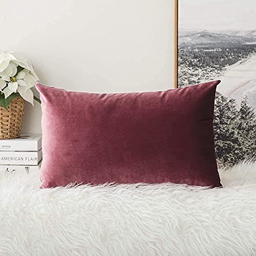 Image of Khooti Velvet Cushion Cover Pack of 1-18 inch x 28 inch / 46 x 71 cm - Jam - Soft Pillow Covers Cushion Case for Sofa Bedroom Livingroom Chair Car, Cushion Cover