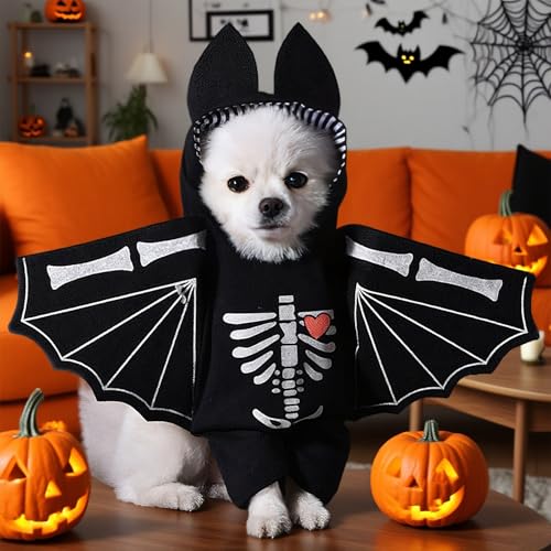 HAIJIYUNTU Hundekostüm Halloween, Halloween Kostüm Hund, Hunde Halloweens Kostüm, Halloweens Hundekostüm, Skelett Haustier Kostüm Für Haustier Party, Cosplay