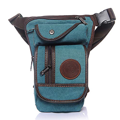 Canvas Drop Leg Bag for Men Women Waist Belt Tactical Military Pouch Motorcycle Riding Cycling Travel Tactical Outdoors Sports Bum Fanny Pack Green