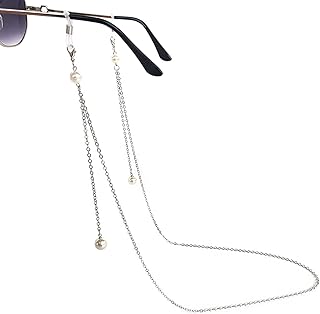 Occhiali Catena Signore, Ciondolo Perla Catena Occhiali, Occhiali Corda/occhiali Da Sole/occhiali Da Lettura, Argento