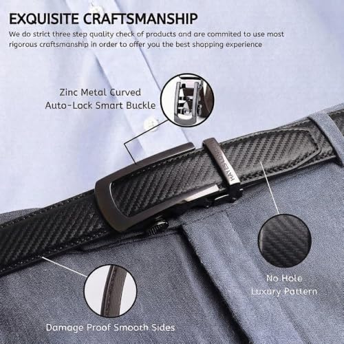 Image of HAYES LONDON Leather Ratchet Belt for Men | Adjustable No-Holes | Customizable Fit, Stylish & Effortless Buckle | Formal & Casual Wear Belts