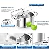 P&P CHEF 4 Quarts Cooking Stock Pot with Lid, Stainless Steel Stockpot Induction Pot for Soup, Tri-Ply Bottom & Clear Glass Lid & Double Handle, Dishwasher Safe #2